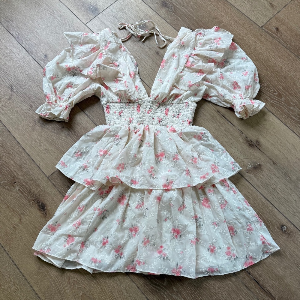 SHEIN Floral Puff Sleeve Dress